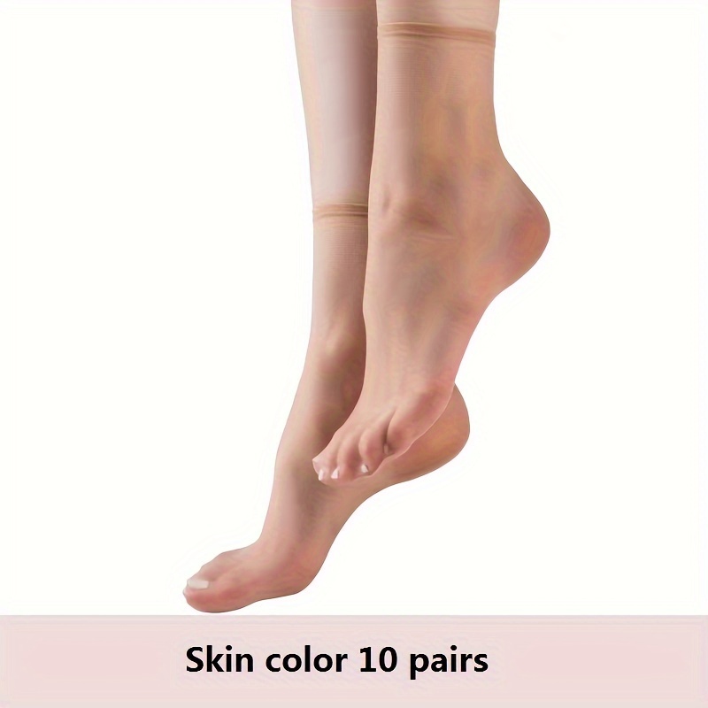 TEMU 10 Transparent Casual Invisible Socks, & Breathable Short Socks, Women's Stockings & Hosiery