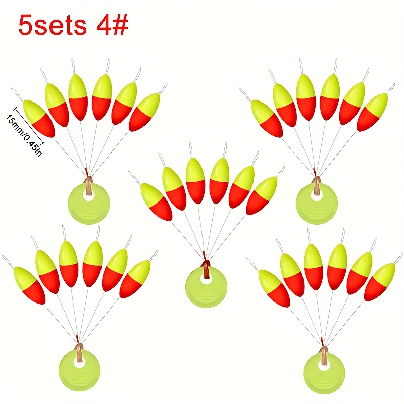 5sets Oval Fishing Float Star Bobber Beans Rig Making Floating Beans Red Yellow Beads Carp Fishing Tackle Additions