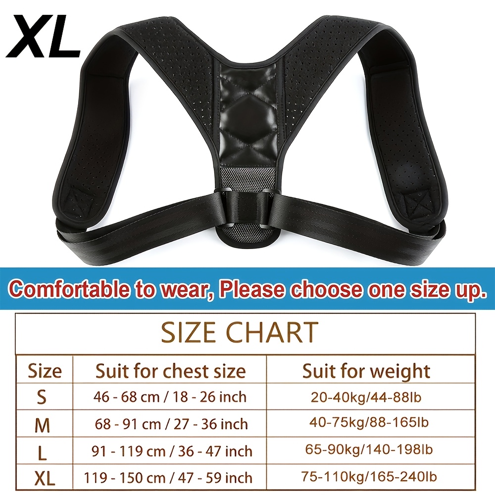 Image of 1pc Back Brace Posture Corrector For Women And Men - Adjustable Upper Back Support And Shoulder Back Brace For Neck, Clavicle, Shoulder, Back Posture Support - Breathable