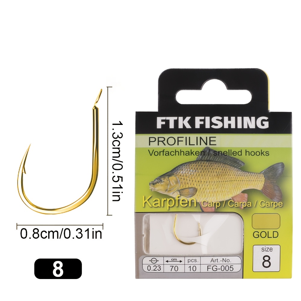 Image of Ftk 10 Pre-tied Fishing Hooks, 70 Meters Of Fishing Line Is Carbon Fiber, Are High Carbon Steel Carp Fishing Hooks, Carp Fishing Tools, Carp Fishing Tying Tools