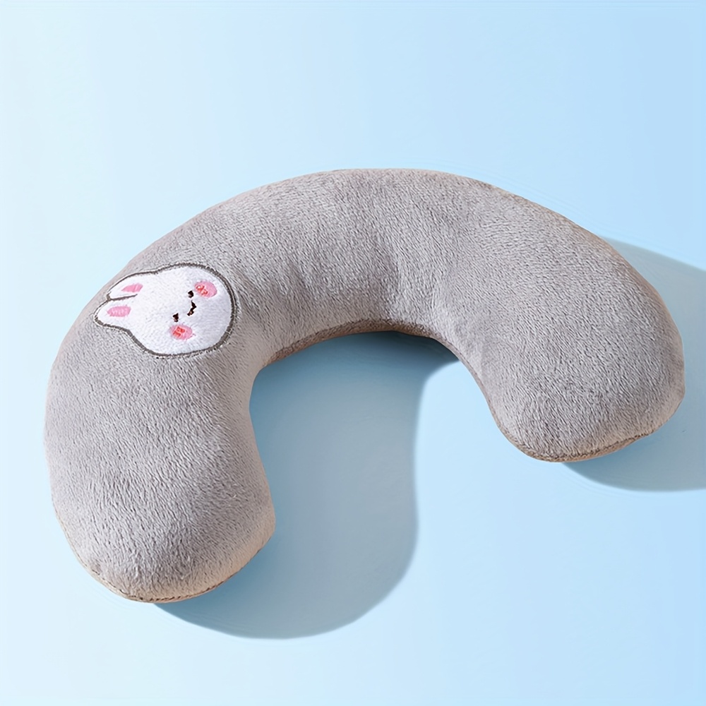 U-Shaped Pet Pillow for Dogs, Soft Plush Neck Support Cushion, Featuring Cartoon Rabbit, Bear, And Avocado Designs, Comfortable Bed Pillow for Fall And Winter, Aids in Alleviating Cervical Pressure