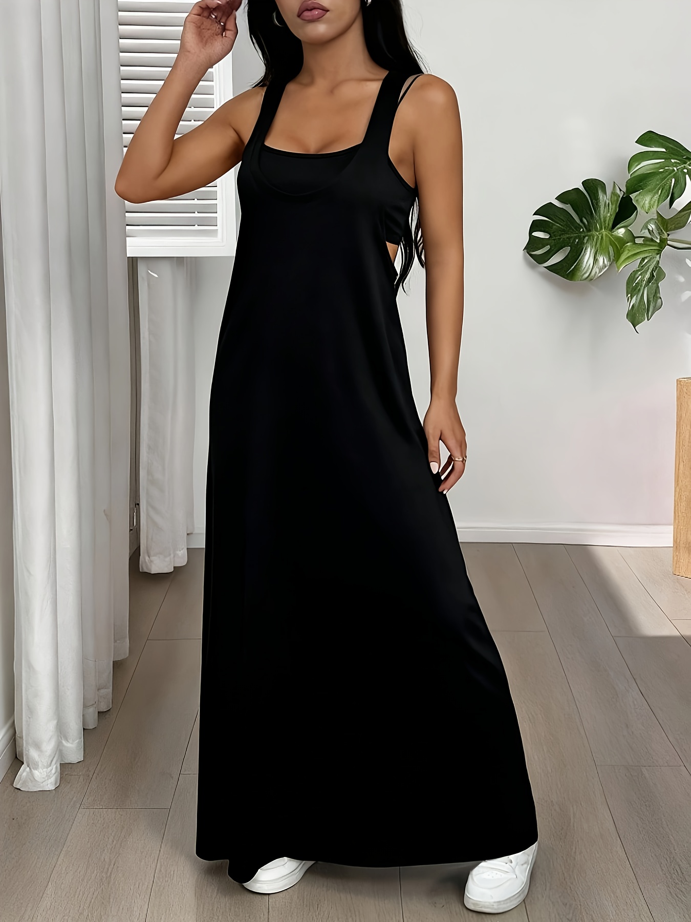   color asymmetrical neckline sleeveless casual dress set is perfect for summer wear Product details 1