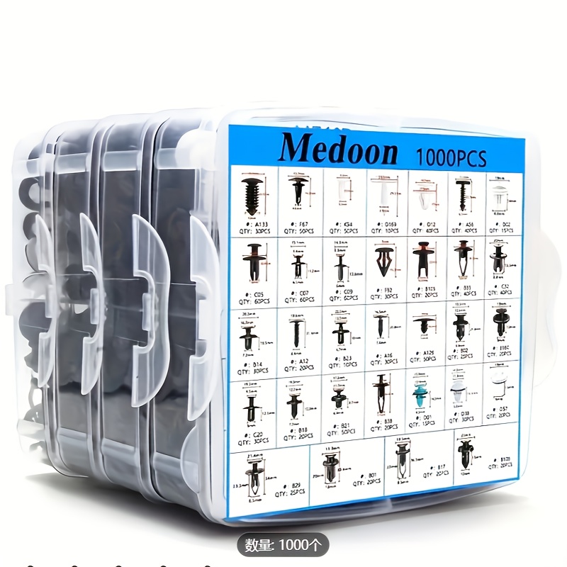 1000pcs Car Fastener Kit - Heavy-Duty Snap-Together Plastic Expansion Screws Suitable for Bumper & Fender Fixing, Vehicle Attachment (Trucks,, SUVs)