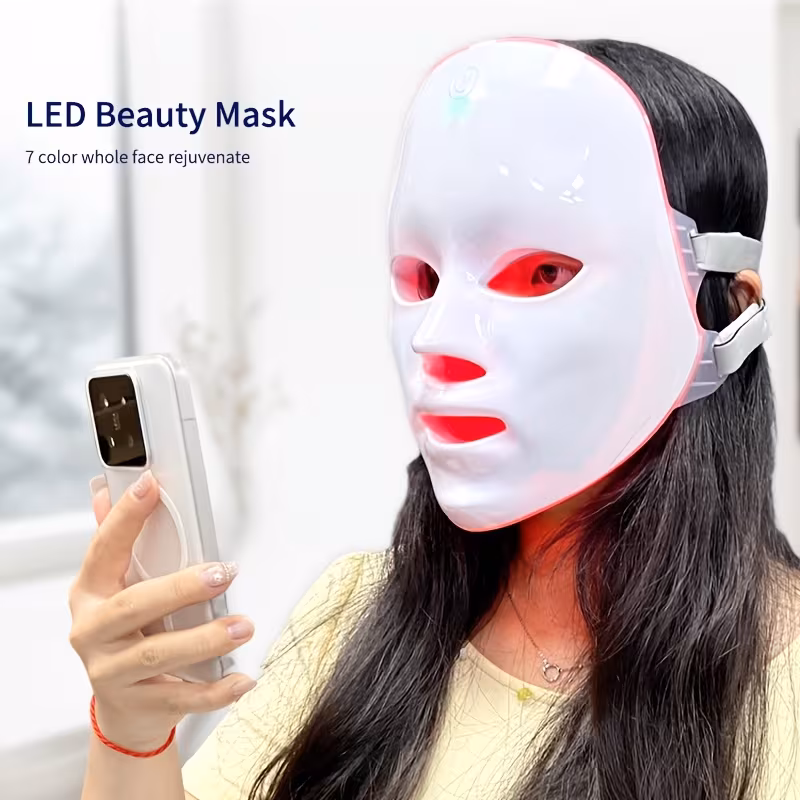 machine de masque facial 7 couleurs, appareil de soin du visage portable, outil de soin esthétique à domicile, chargement usb, idéal cadeau pour et cadeau de saint-valentin Détails du produit 8