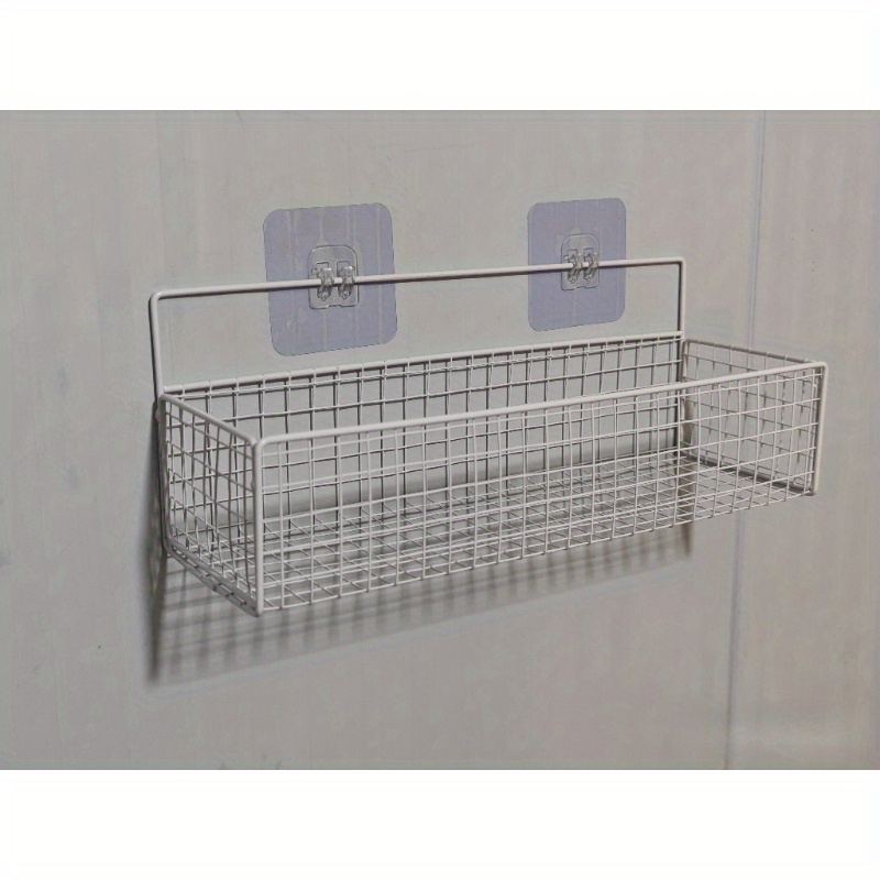 TEMU Easy-install Metal Bathroom Shelf - No-drill Wall Mount Organizer For Toilet, Balcony & Washroom