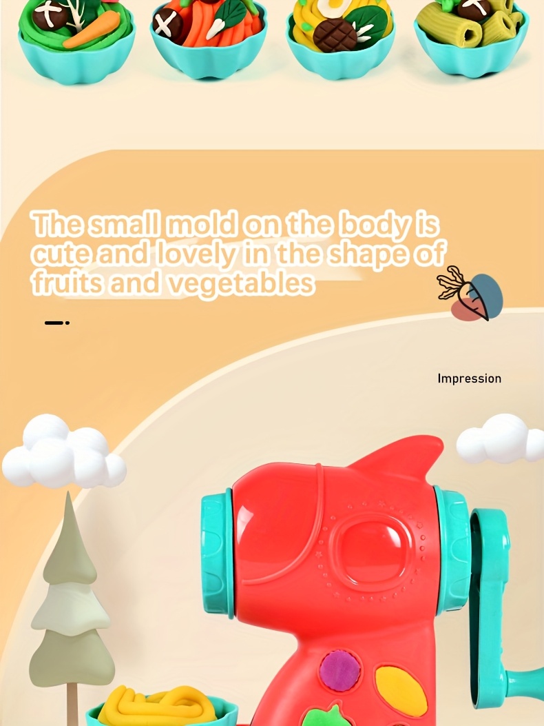 Luxueuze klei twee-in-een kleurrijke deeg keuken creatieve voedsel speelgoed set, inclusief burger en noodle maker, vormgevingsgereedschap accessoires en 24-kleur deeg set, geschikt voor meisjes en jongens van 3+ jaar oud kunst ambacht cadeau