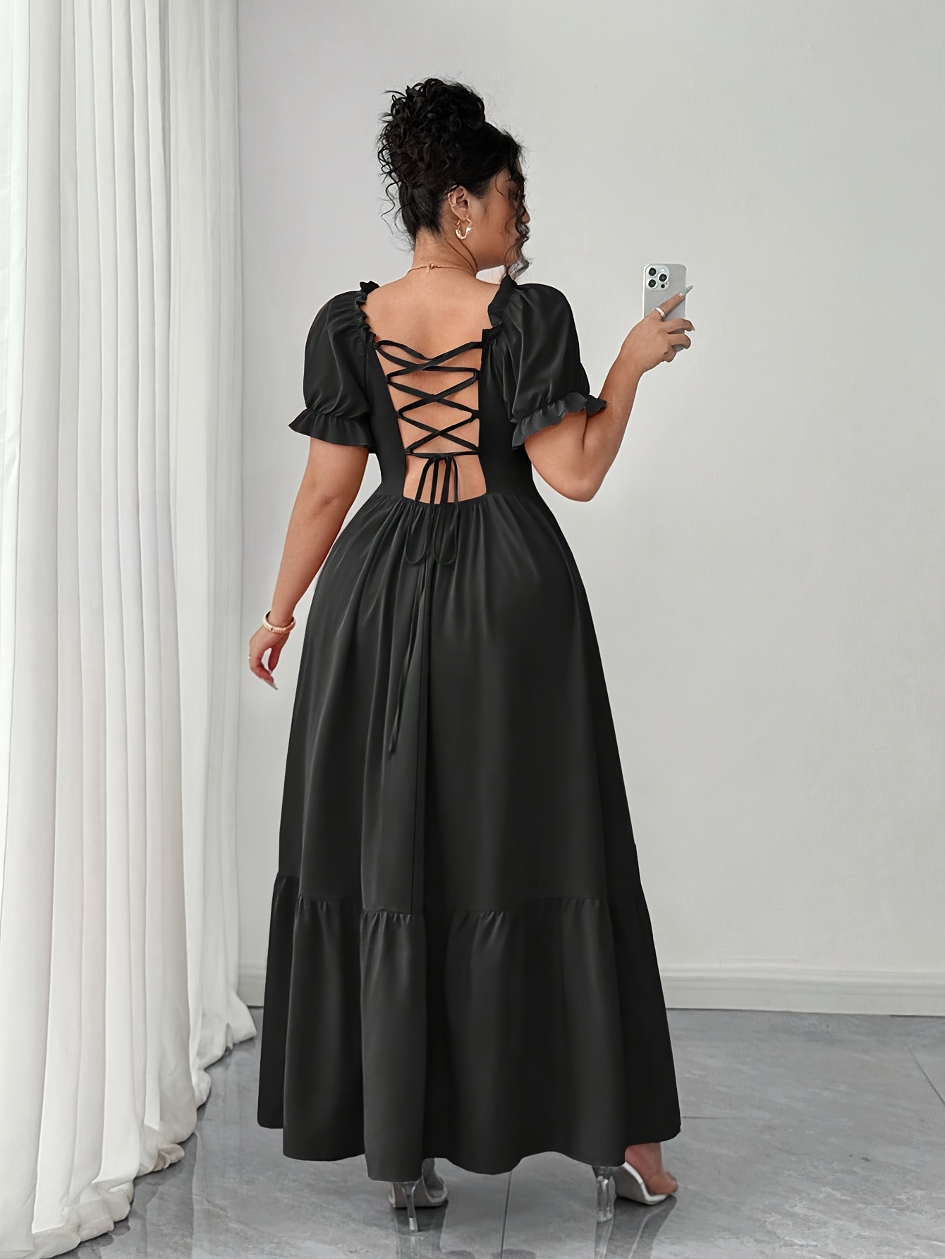 formal beach wedding guest dresses plus size Ever-Pretty Plus Size Floral Mermaid Dress with Flutter Sleeves – Spring & Summer Style