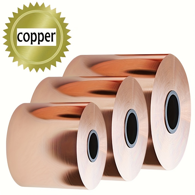 

Premium Copper Flashing Roll 78x2in - Ideal For Guitar Emi Shielding, Crafts, Grounding & Diy Projects