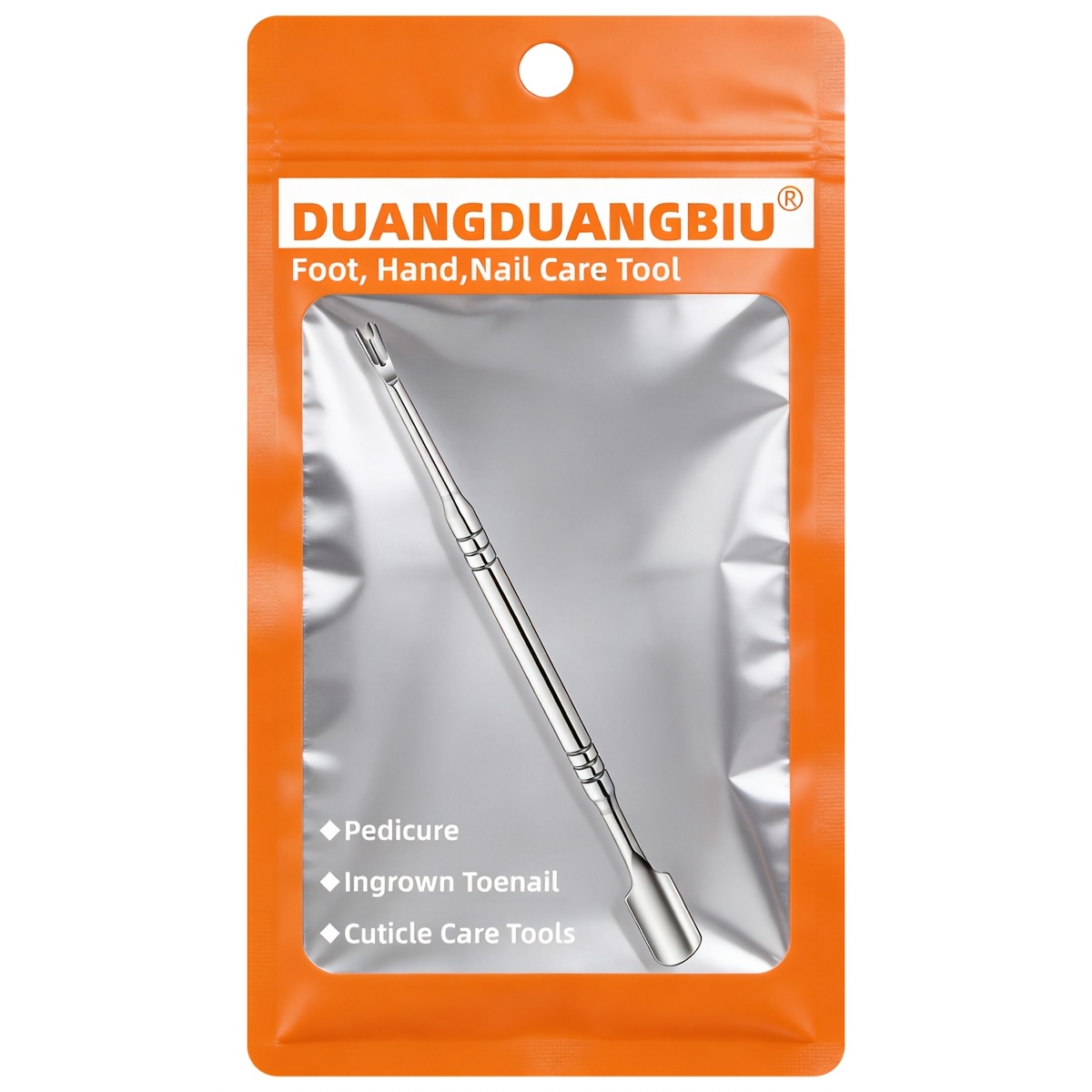 Image of 1 Professional Silvery Stainless Steel Nail Cleaner, Fork Pusher, Nail Tool, Foot Tool, Dead Skin Removal Tool, Removal Tool, , One-piece Molding, Suitable For Male And Female Adults, Baodanbuting.