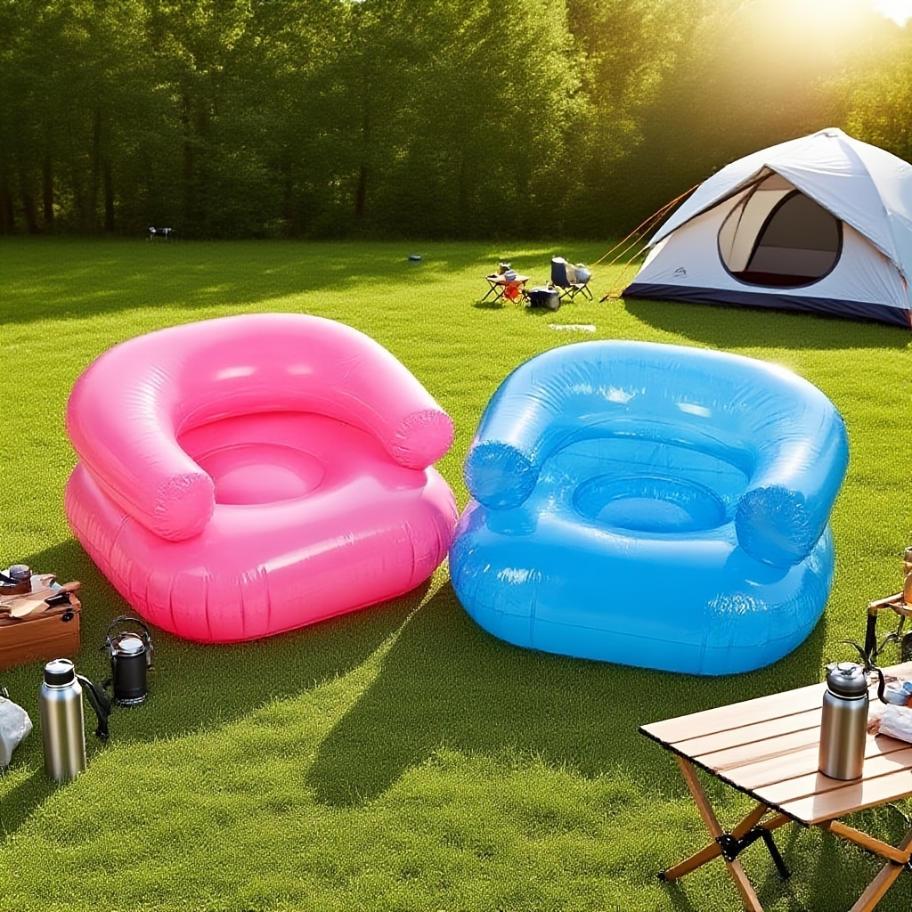 27 6in inflatable lounge chair backrest armrests portable Temu Chile