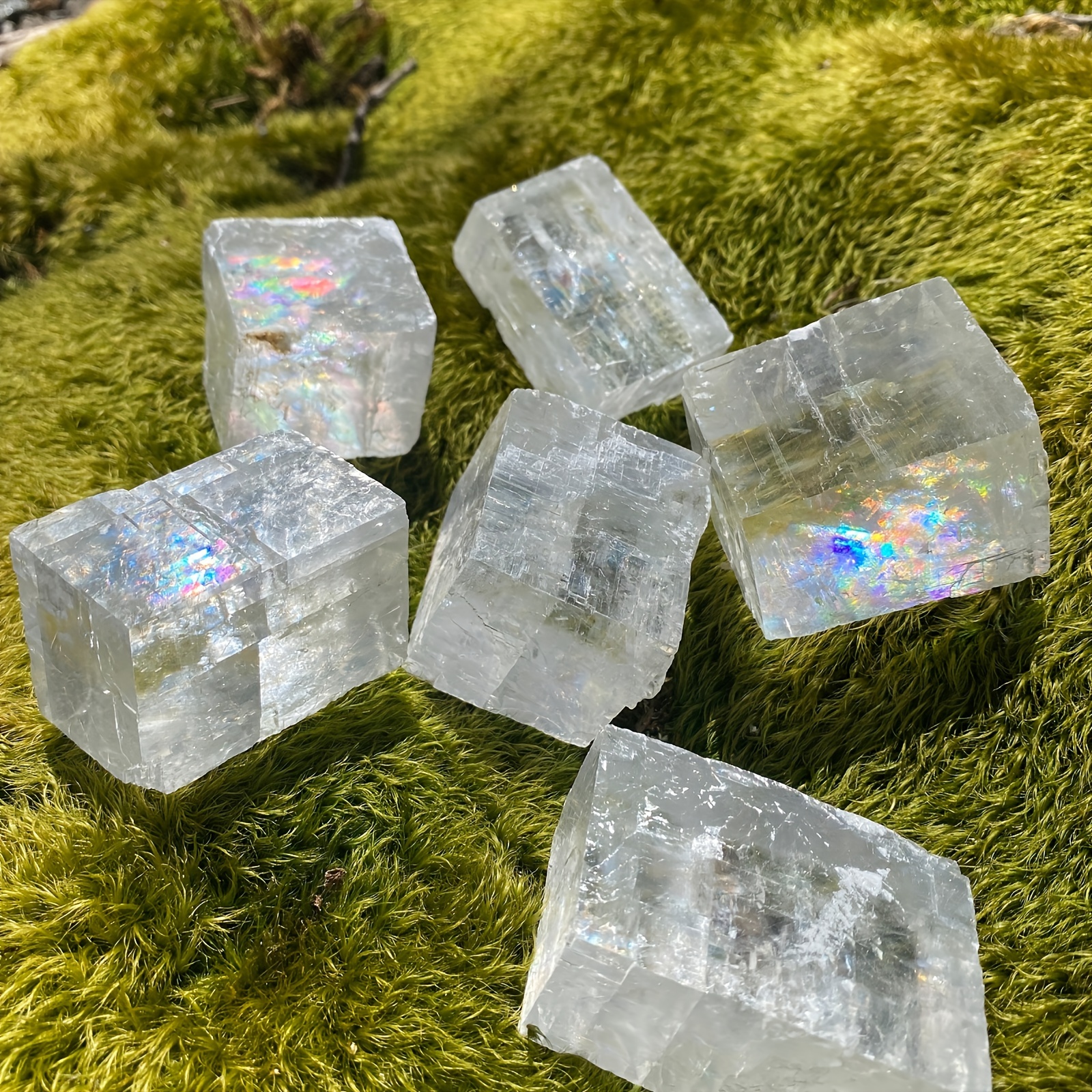Optical Calcite Cube Natural Crystal Rough Stone, Gift Idea