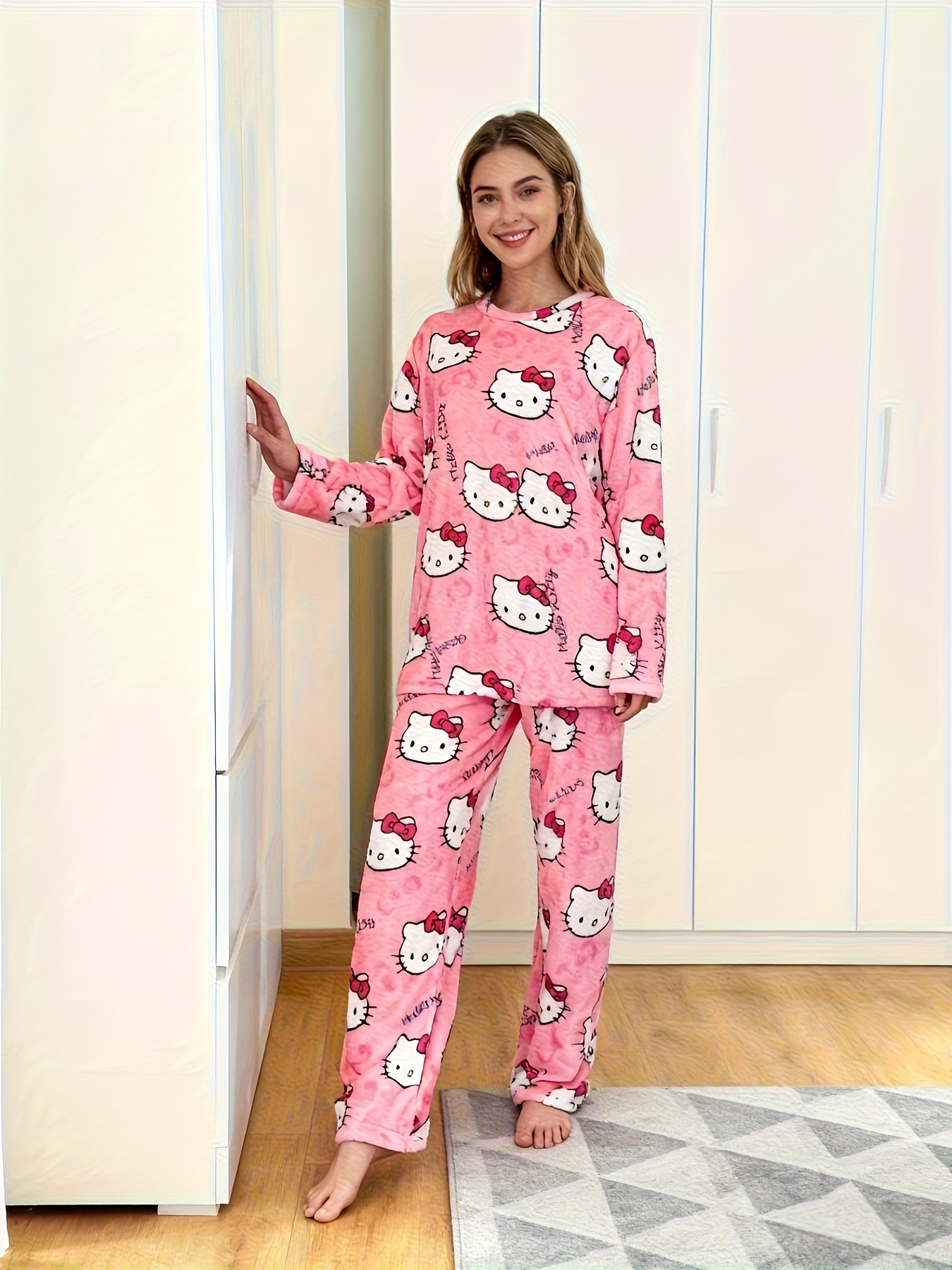 schattig ! flanellen pyjama set met zacht - Temu Netherlands, image size:800x1067