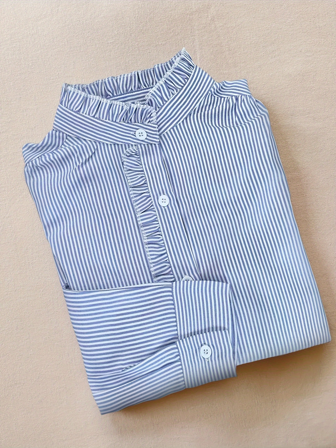 Chemise Enfant Mme Candy à Rayures Bleues Et Blanches - 11 Pouces, Neuve