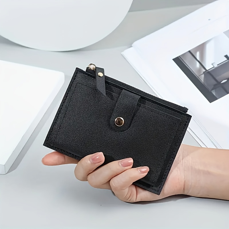 A Stylish Solid Zipper Wallet Colors, No Power Required, Featuring A Lightweight And Minimalist Short Design That Fits Cash, Id Cards, Credit Cards, And . Flexible And Durable