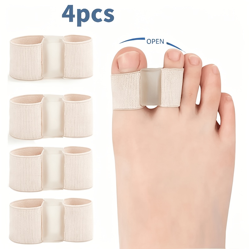 TEMU 4pcs Toe Separators, Foot Cushioning Toe Sleeves, -friendly And Breathable, Contour, Foot Pressure From Walking, Universal Care For And Leisure