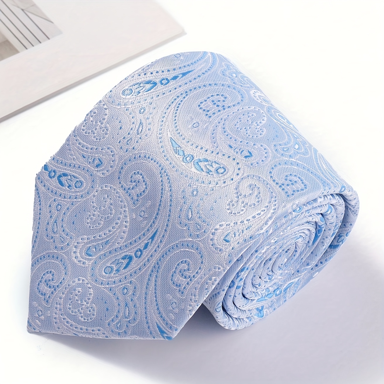 E-shop 1 Herren Premium Hellblaues -Muster Anzug Freizeit 8 cm