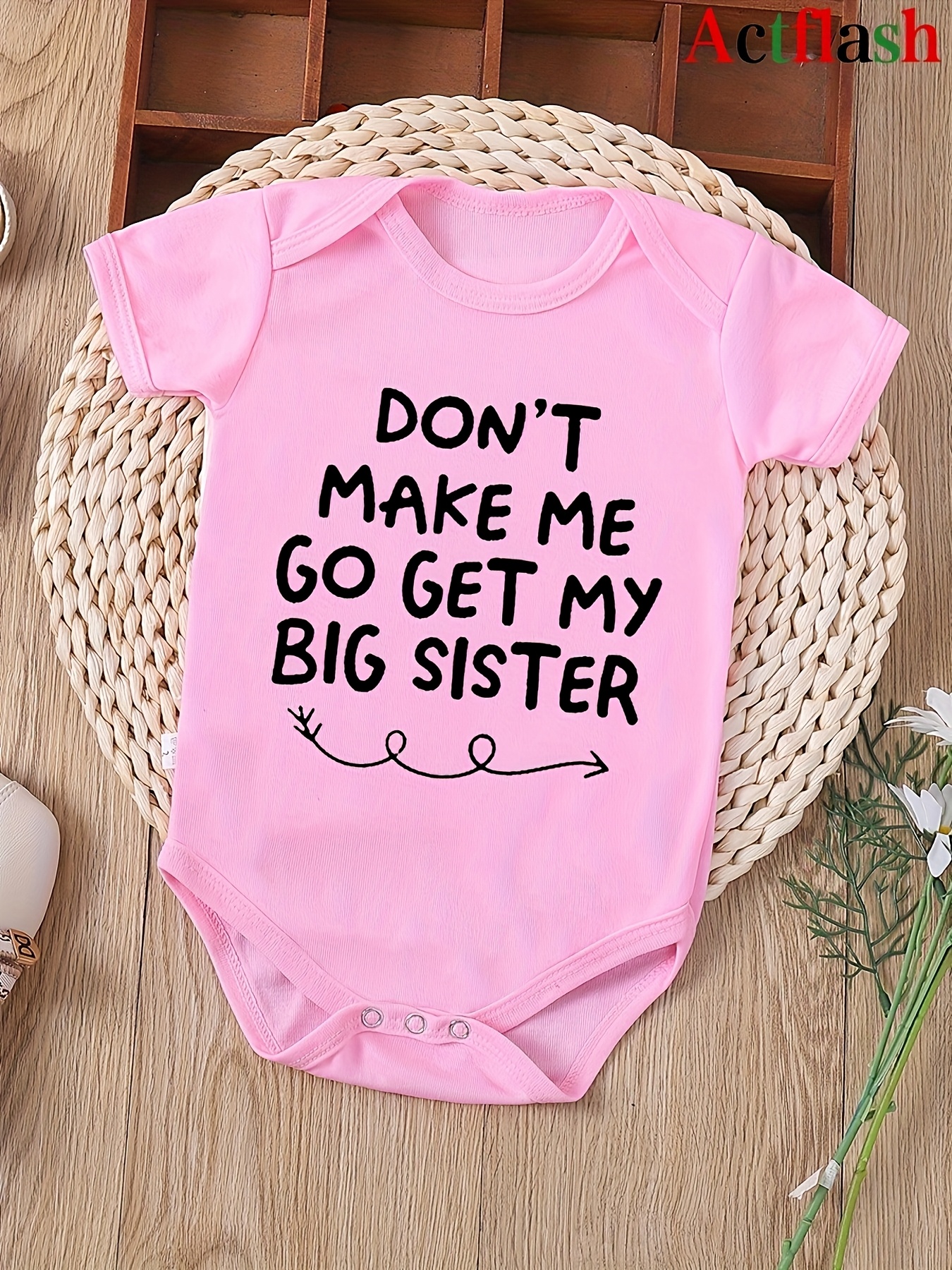 Pink Big W Baby Rompers Baby Girl Short Sleeve Romper With &*;Don't My