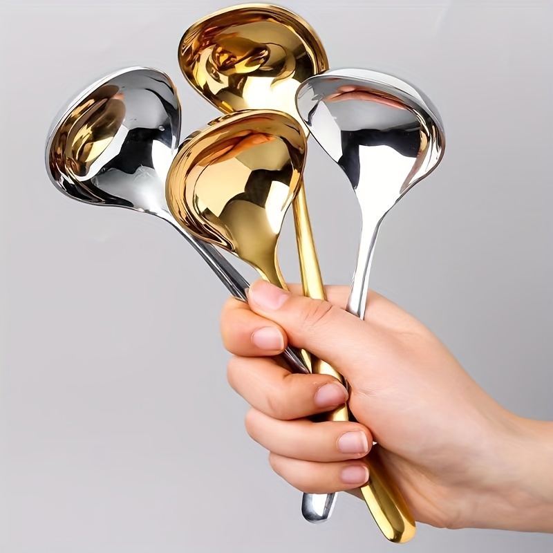 

2-piece Stainless Steel Long Handle Spoons - Perfect For Soup, Ramen, Bibimbap & More - Durable Kitchen Utensils