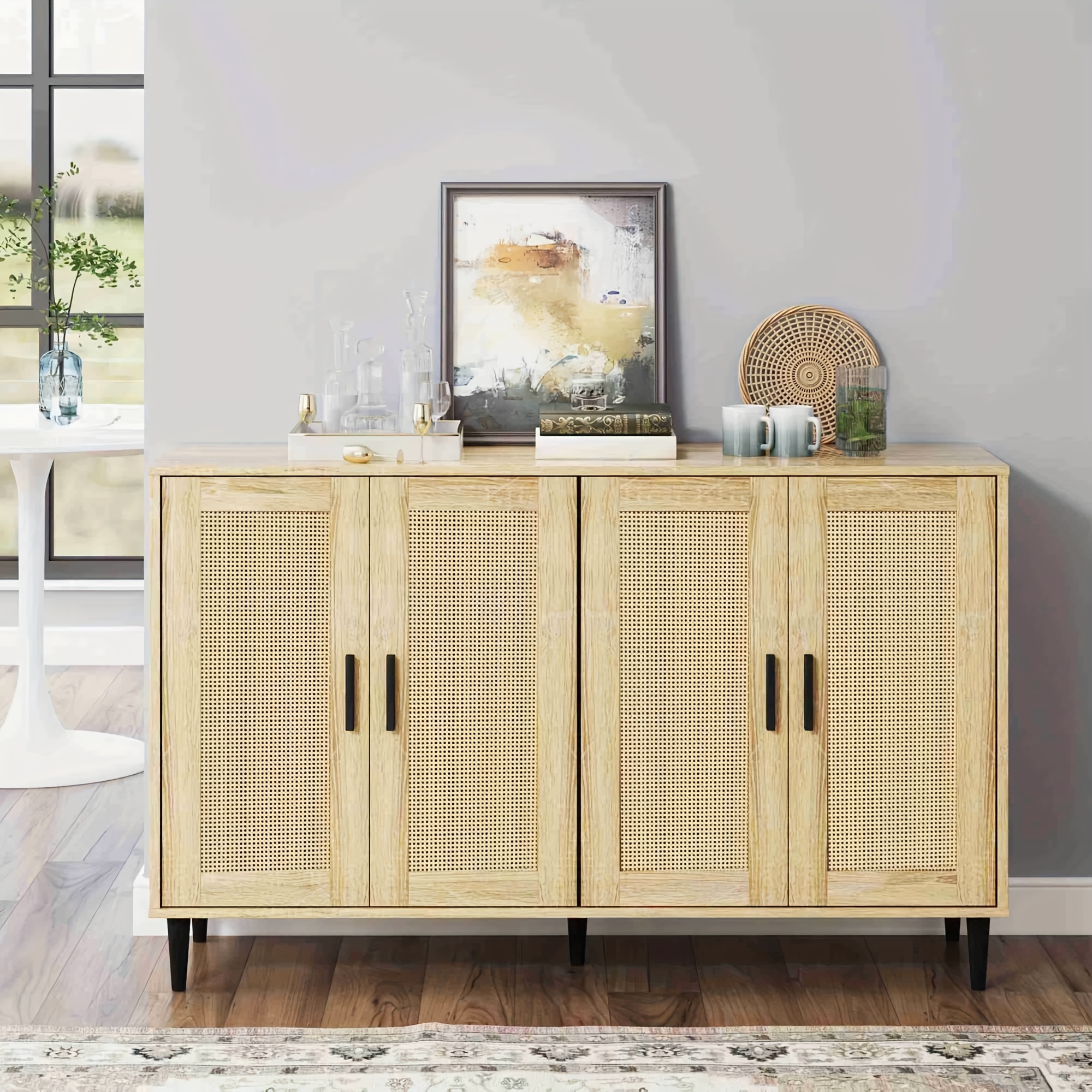 Contemporary Rattan Storage Sideboard