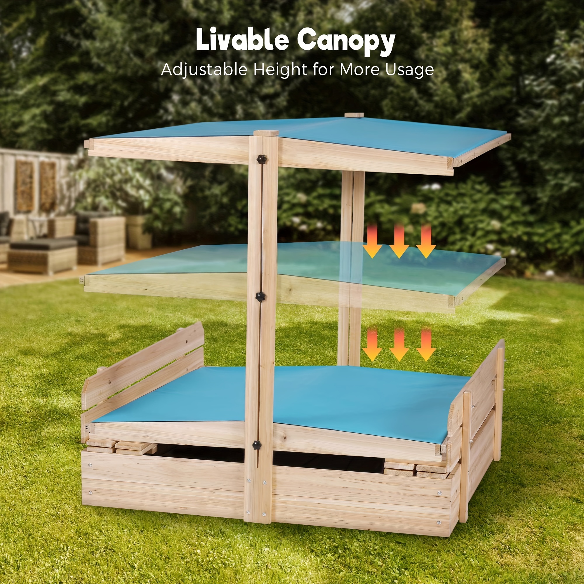 Table Jeux Sable & Eau Roba - Bois Massif Avec 2 Bacs Plastique, Pour Enfants 18mois-8ans