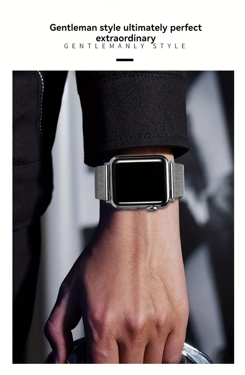 bracelets   en acier inoxydable pour for iwatch series ultra 9/8/se/7/6/5/4/3/2/1 - fermoir magnétique, bracelet en     à leau compatible avec les modèles 49 mm/45 mm/ /42 mm/41 mm/40 mm/38 mm détails 1