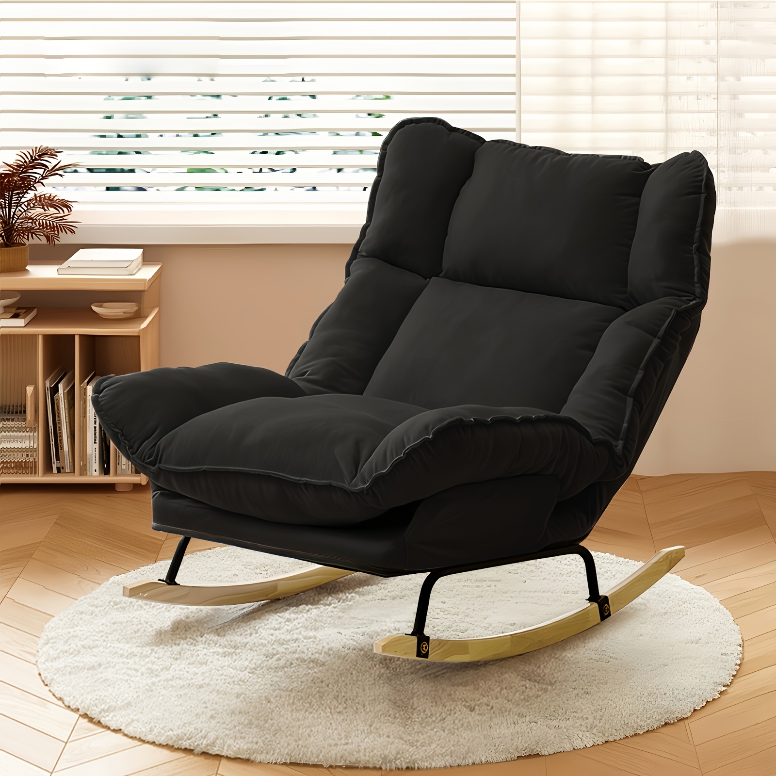 TEMU High Chair, Rocking Office Chair, Padded Office Chair, Adjustable Height, Wide Seat, Home Office Furniture, Ergonomic Desk Chair For Study
