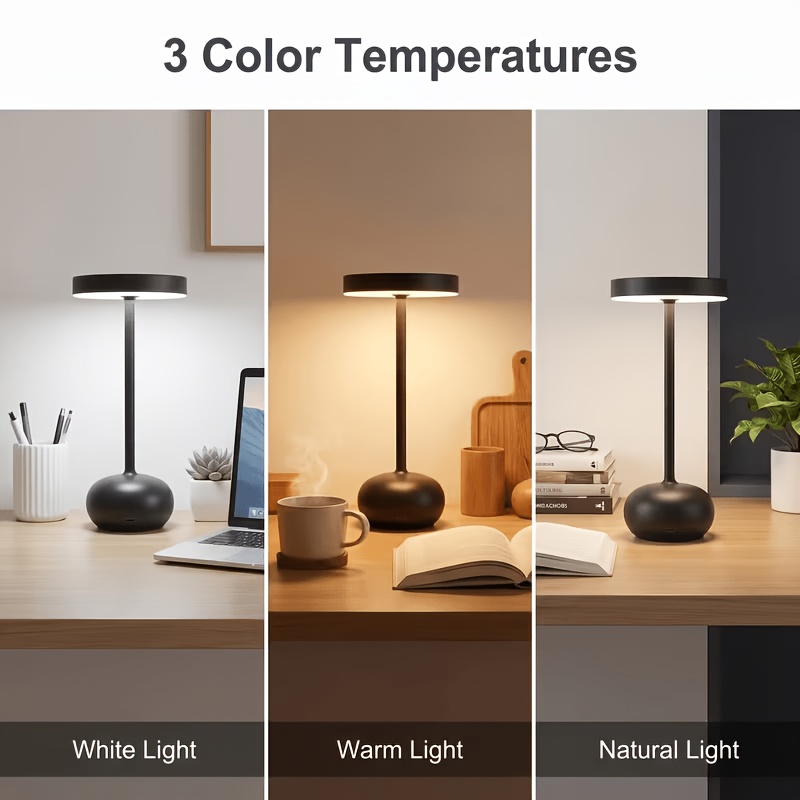 LED Desk Lamp with Three-Color Dimmable Touch Control