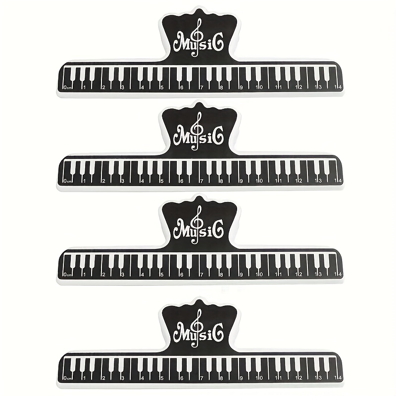 4pcs Sheet Erhu Sheet Set Gift Sheet Voice Pack File , Very Suitable For Pianists, Sheet Music Fixing | Decorative Clip | Durable Plastic (black, Mixed Color)