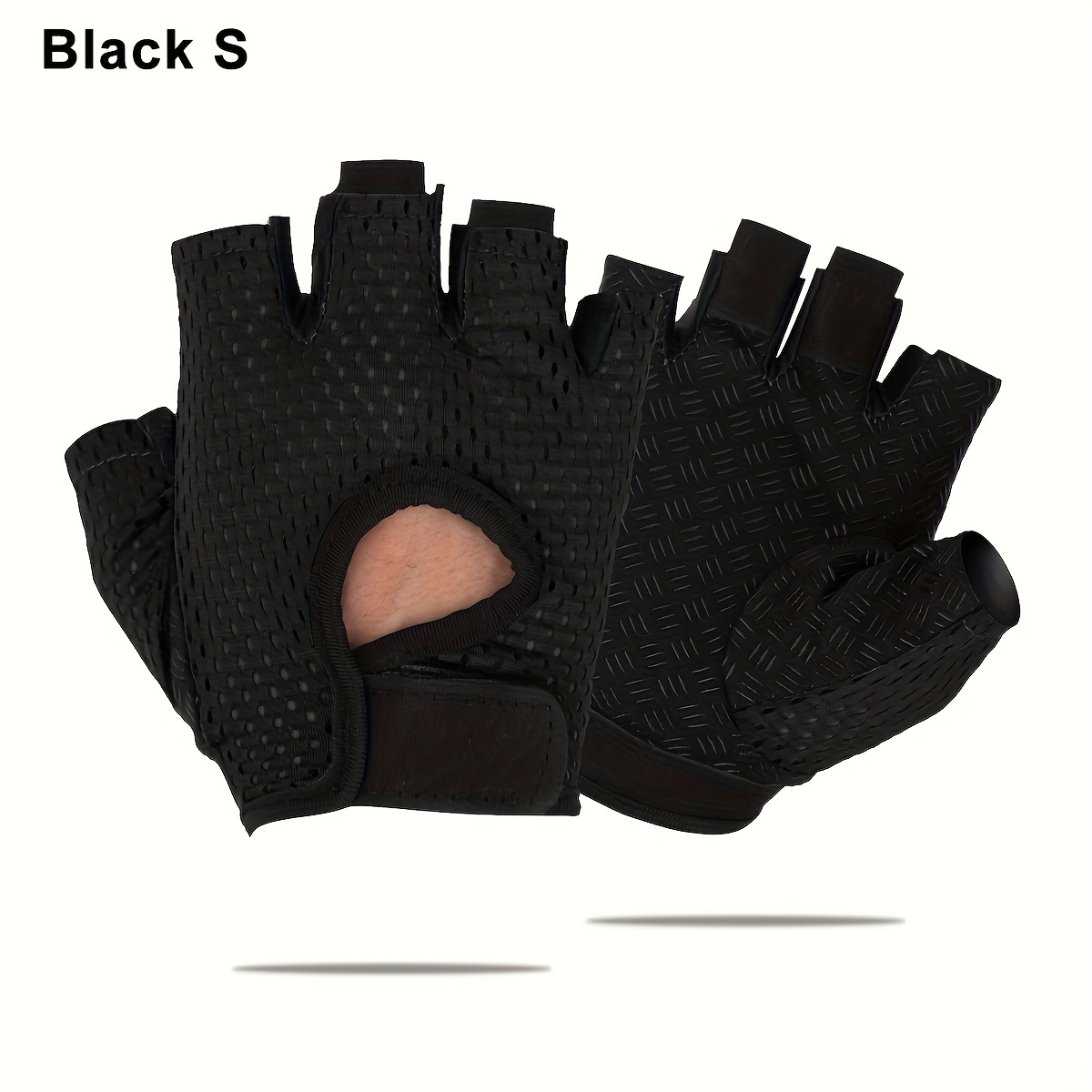 E-shop 1 Paar Polyester Atmungsaktive -Rutsch Halbfinger Trainingshandschuhe, Leicht, Mit Verschluss, Ideal für Fitness, Radfahren, Wandern, Angeln,