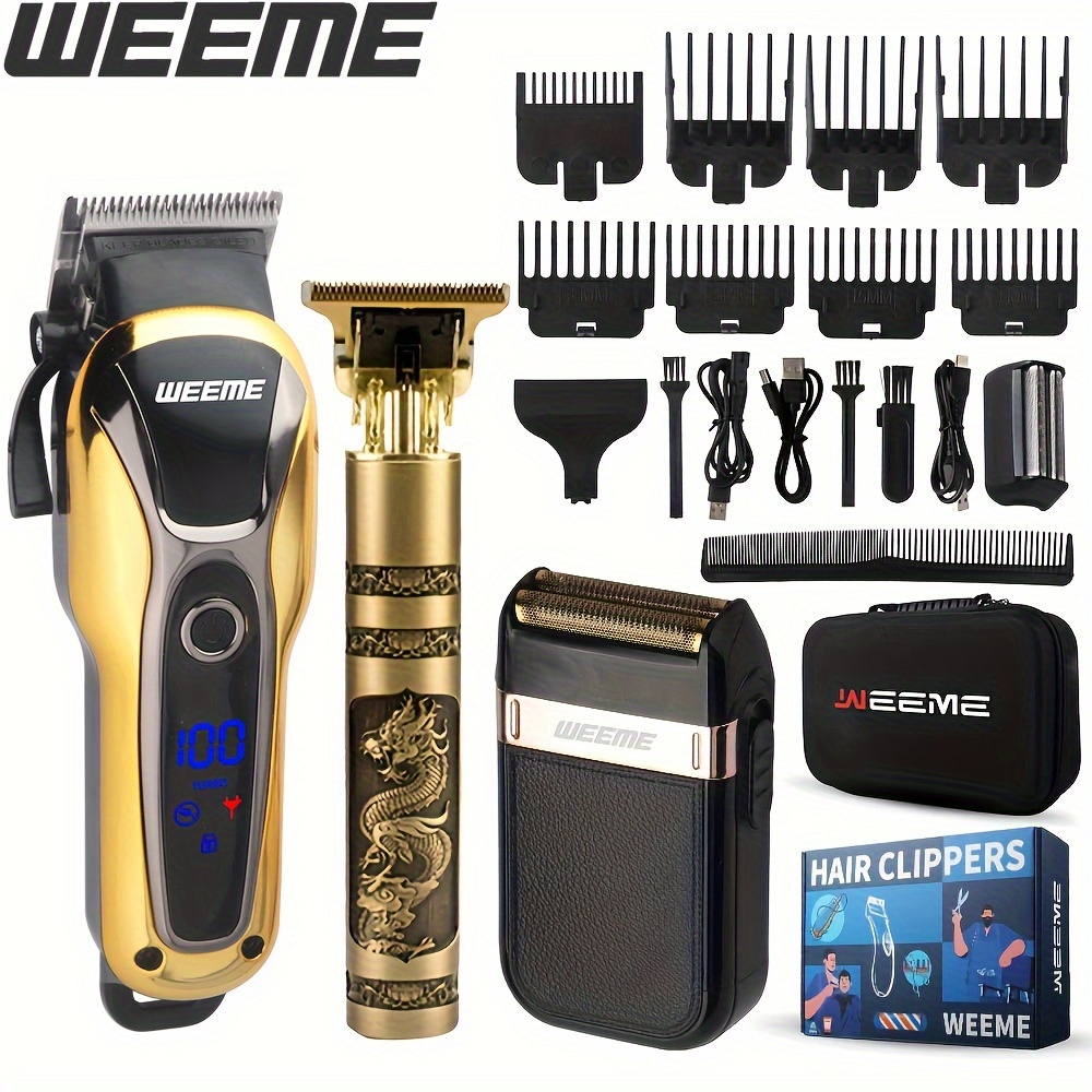 

3pcs/set Haircut Set Lcd Charging Display, Usb Charging, , Metal And Set, For Dad, , , Colleagues, Etc, 's Day