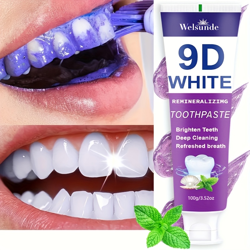 Image of 9d Purple Toothpaste, 100g/3.52oz - Deep Breath With For , Refreshing Breath, Portable Travel-friendly Formula, For Men And Women, Suitable For Daily Use And Travel
