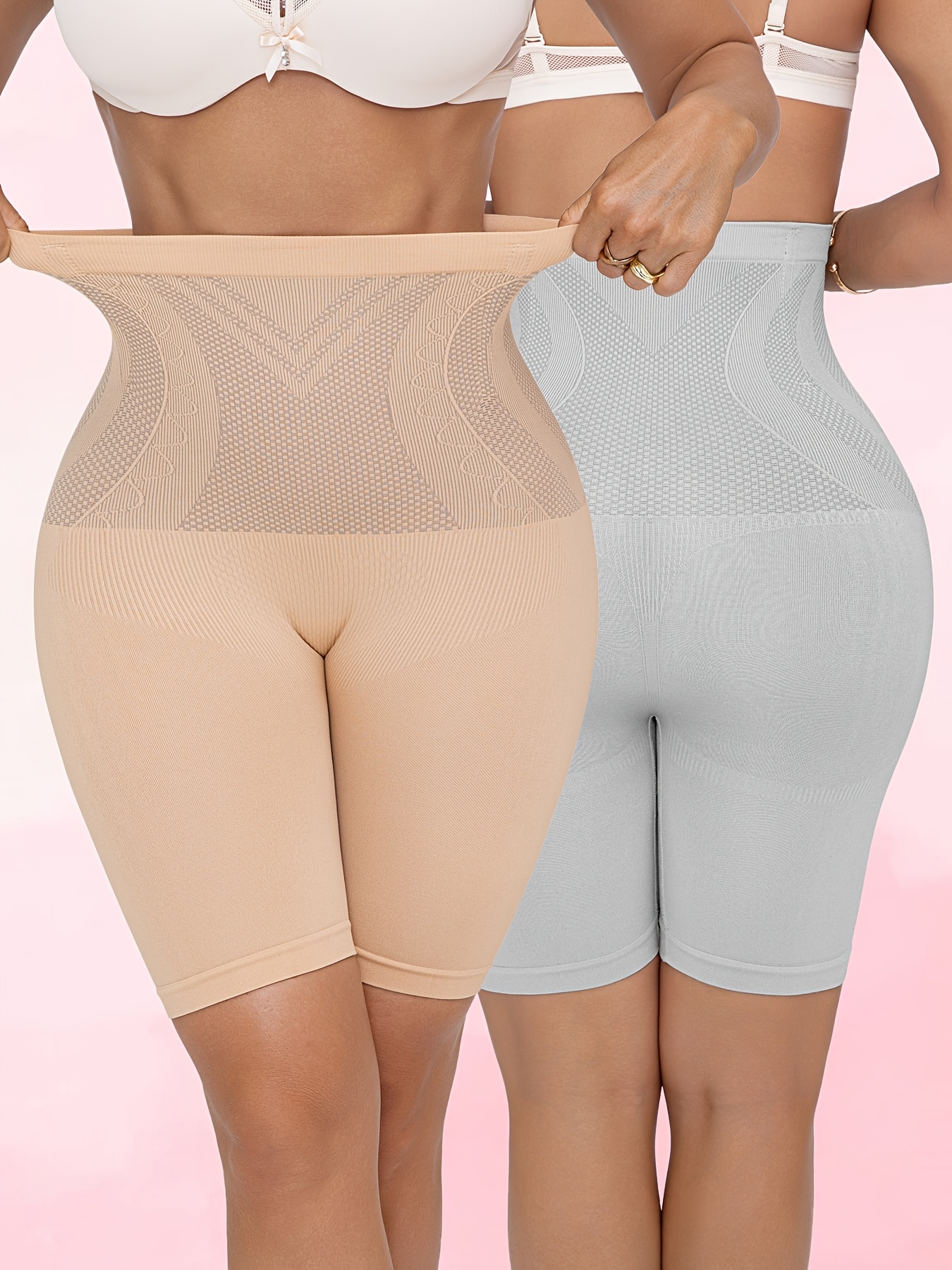 2-Pack NADIA Women's High-Waisted Underwear - Tummy Control Shaping Briefs with Butt Lifting, Full Coverage Opaque Panties, Ribbed for High Compression (for Postpartum, Weightloss, Daily) - Elegant & Special Line