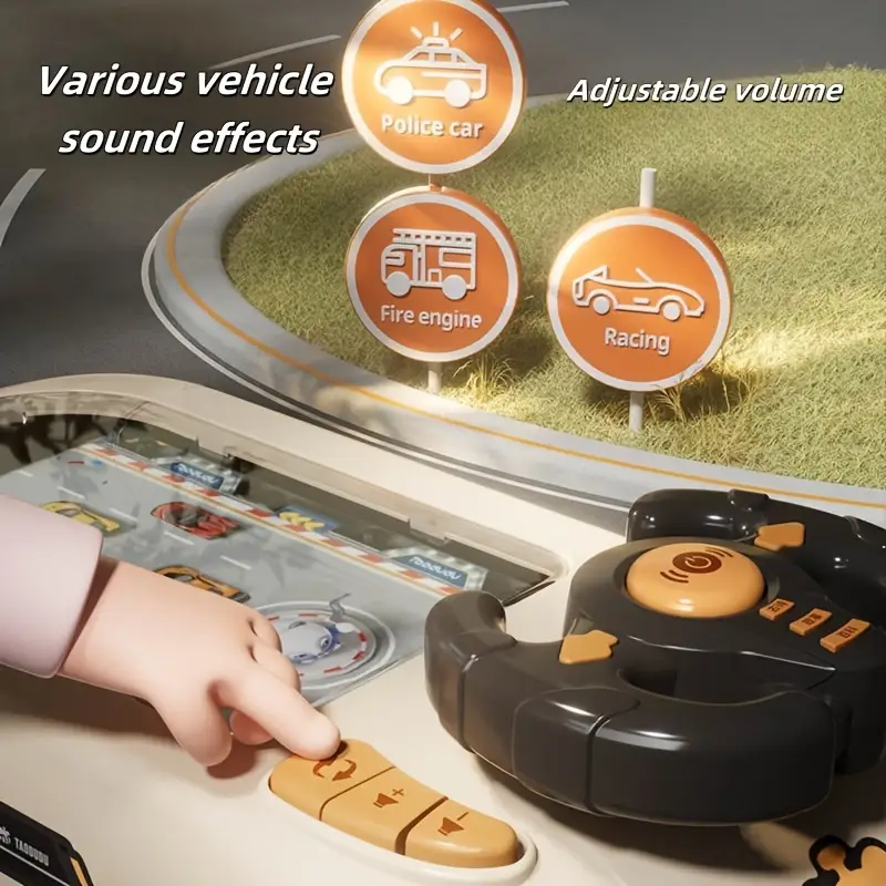 racing adventure car steering wheel toy for kids musical driving game interactive simulation toy details 2