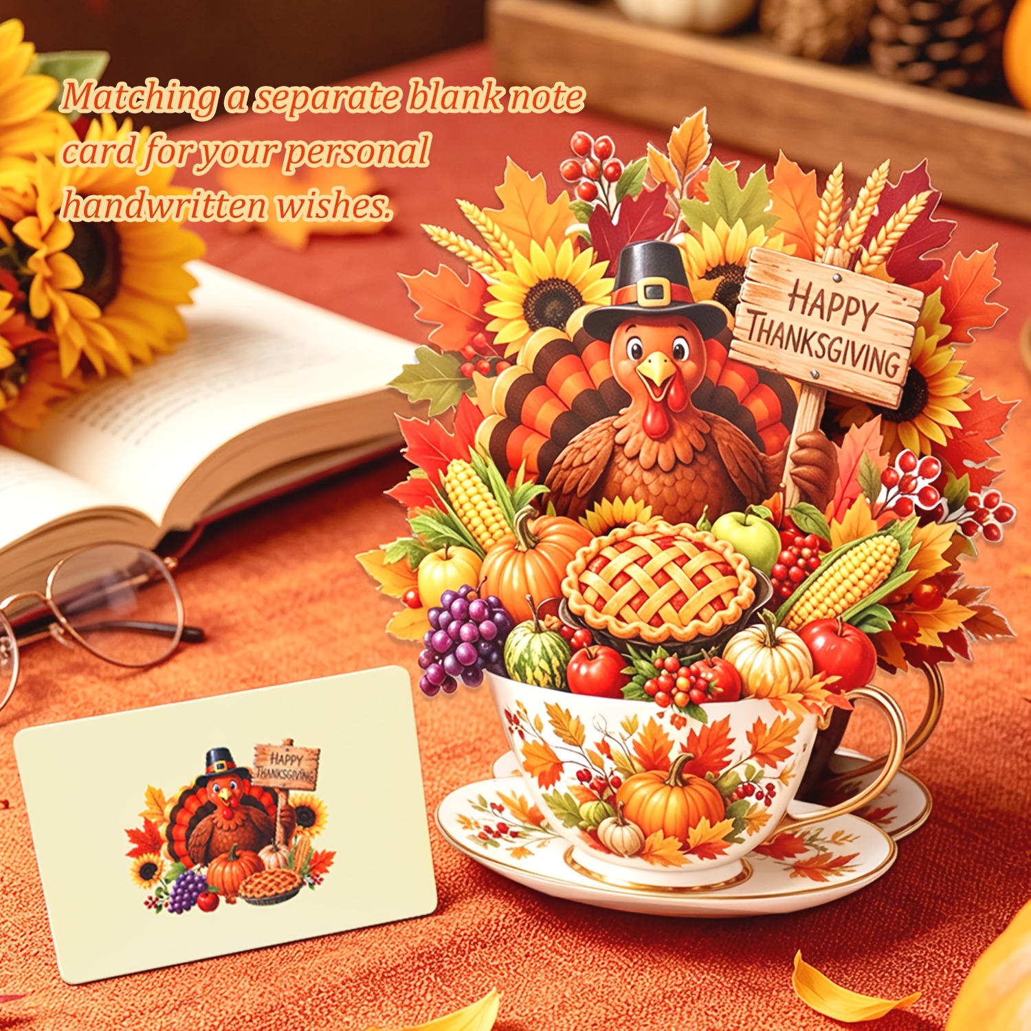 TEMU 3d Pop Up Turkey Greeting Card For Thanksgiving, Happy Thanksgiving Greeting Card, Handmade 3d Paper Craft Card With Funny , Thanksgiving Day