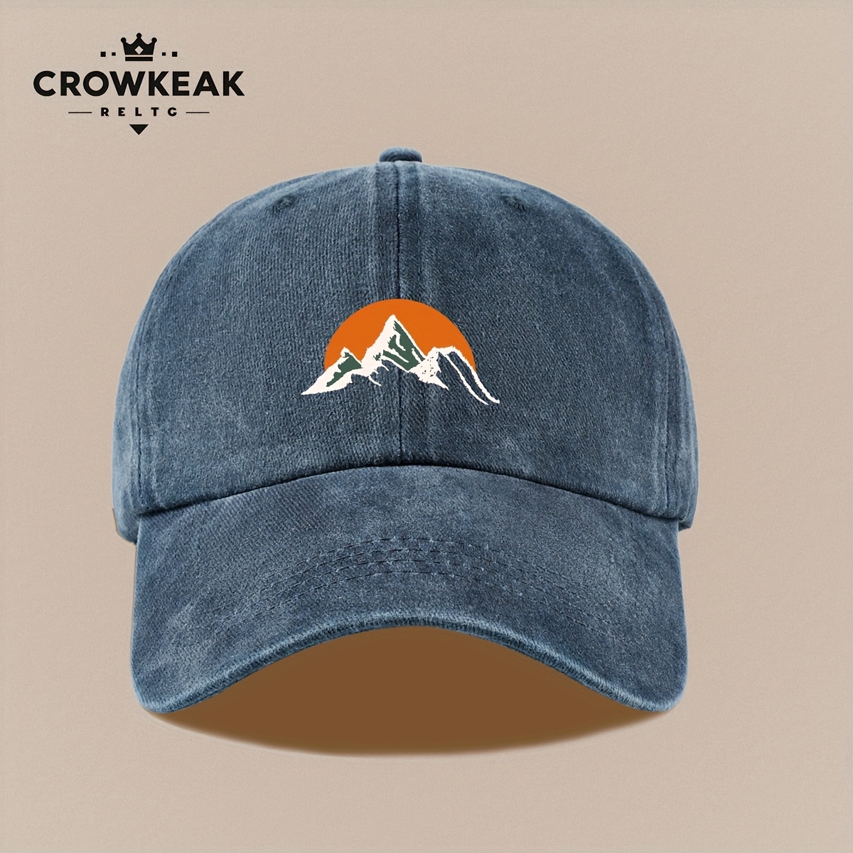 Sunset Mountain Pattern Baseball Cap, Lightweight & Adjustable