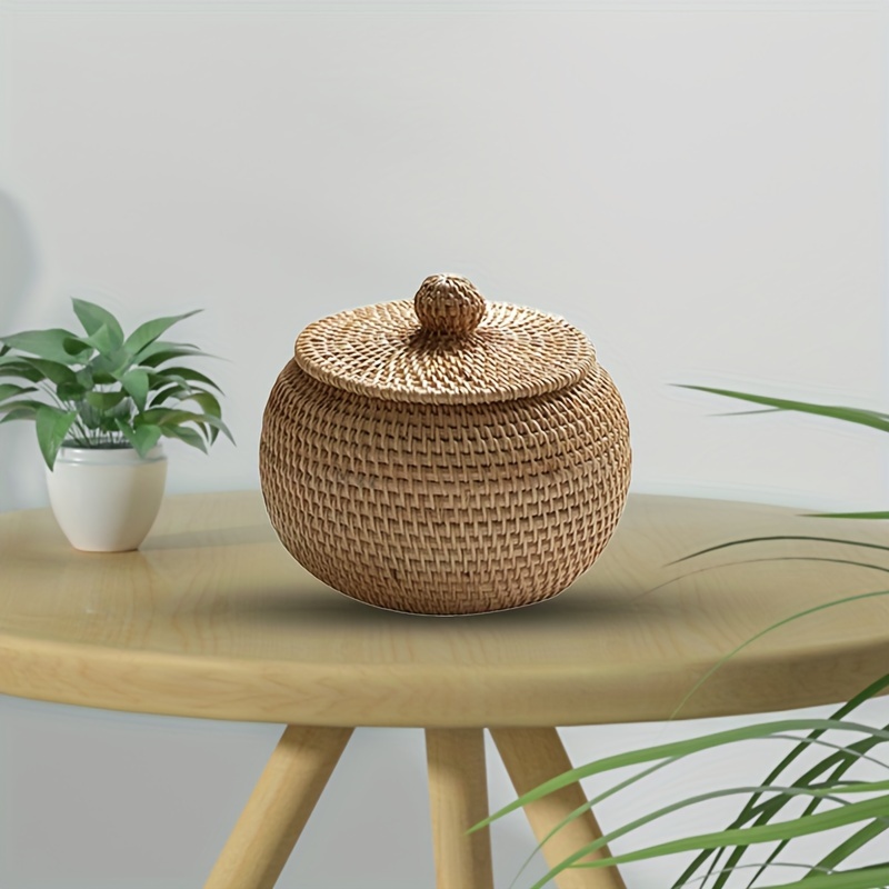 

Small Round Box Hat Round Table Desktop Decoration Organizer Storage Box