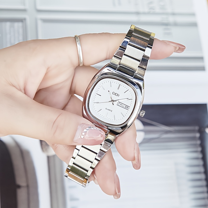 

Women's Luxury Square Quartz Watch Waterproof Fashion Analog Calendar Stainless Steel Wrist Watch Date Watch