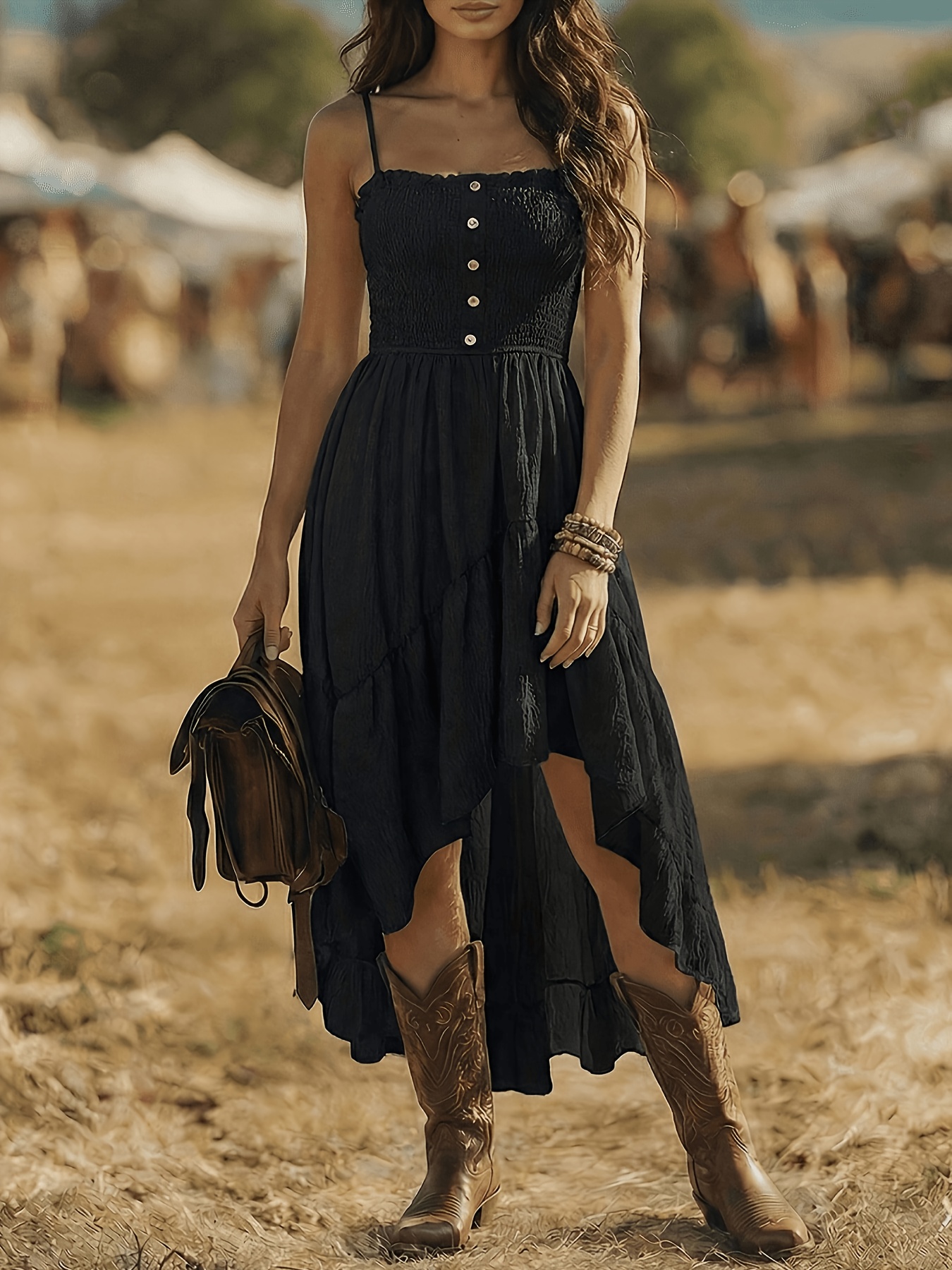 short front long back black dress bohemian style casual vacation length Evening gowns Color:Kentucky Blue Style:Asymmetric Bridal Accessories & Jewelry Made in the USA.
