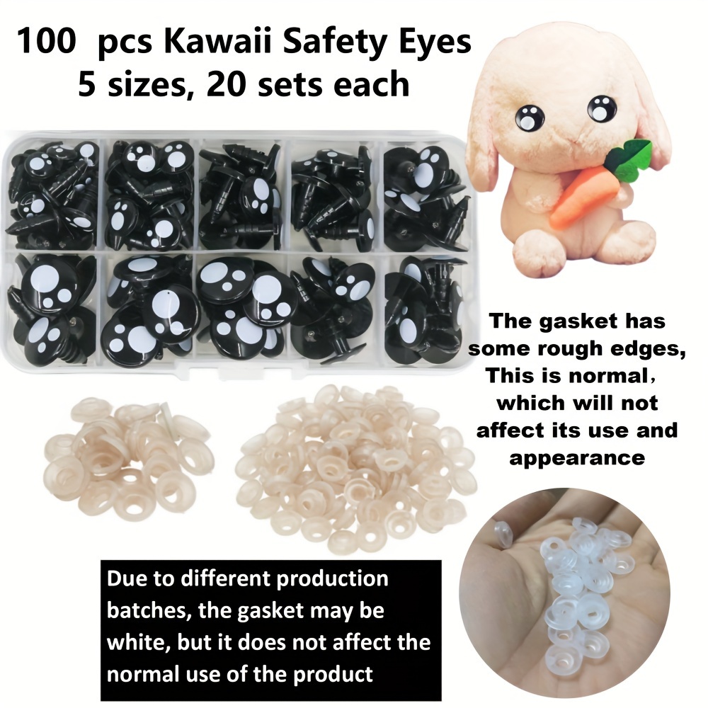 Ojos de seguridad de plástico de tamaño mixto para juguetes