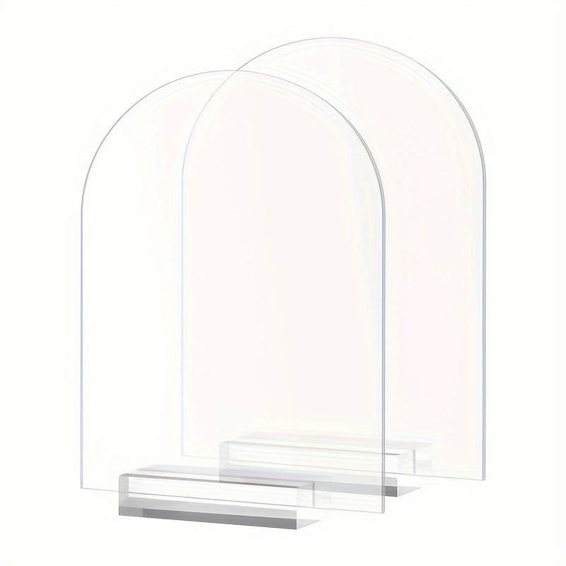 TEMU [] [] 2 Sets Of Empty Acrylic Signs With Stands, Transparent Arch Table Signs, Acrylic Sheets For Wedding Table Numbers, Menu Signs, Bar Lists,