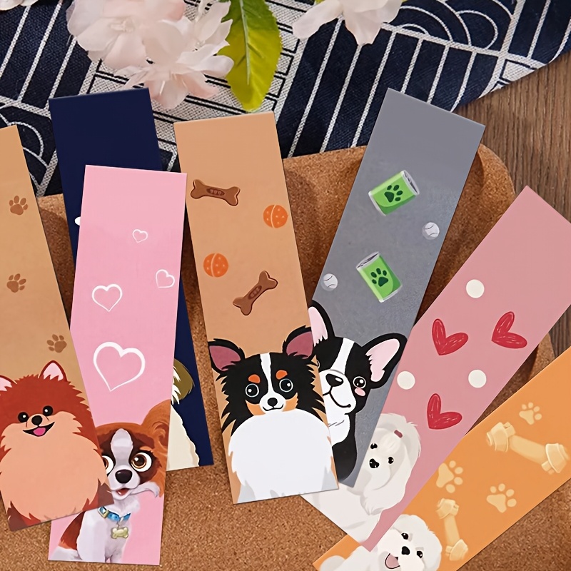 

30pcs Cute Dog Bookmarks - , Creative Cartoon Animal Designs For Readers - Page Markers By Gutbd