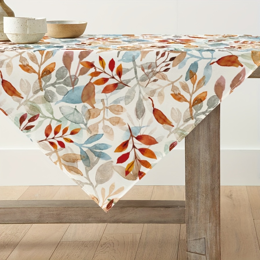 TEMU 1pc, Leaves Autumn Tablecloths, Seasonal Tablecloths, Kitchen, Table Decorations, Interior Holiday Party Decorations