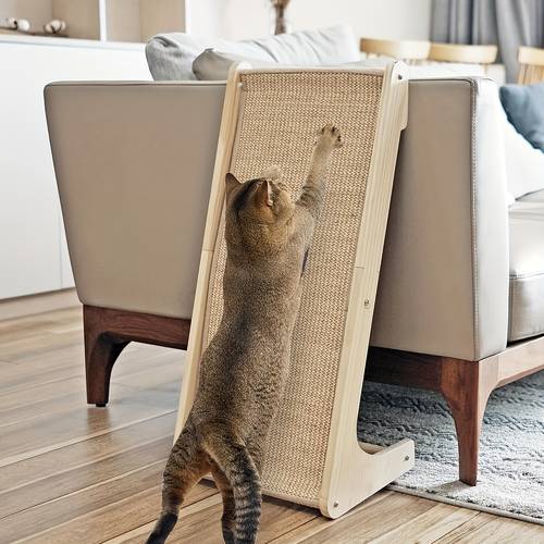 cauoowuw l shaped cat scratching post wall protector durable pine wood cat toy with scratching surface space saving design for indoor cats to protect furniture sofas home decor accessories accessory lshaped scratcher sturdy construction