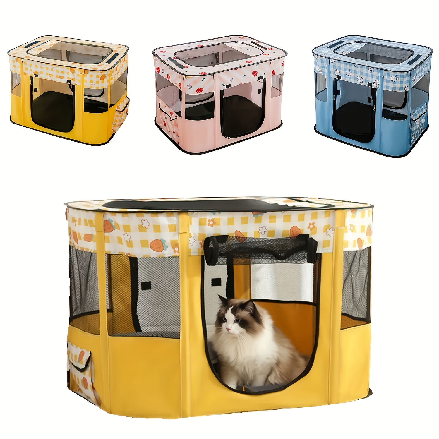 Parc Pour Chat/chien Pliable – Tente Portable Avec Sac, Fenêtres En Maille, Intérieur/extérieur - 3