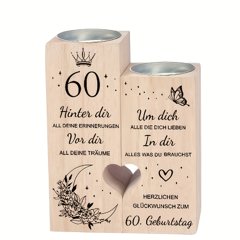 Image of Elegant Birthday Decoration Gift For 40-60-80 Years Old, Polished Tabletop Decor For Father, Mother, Wife, Sister, Girlfriend, Christmas, Mother’s Day, Graduation