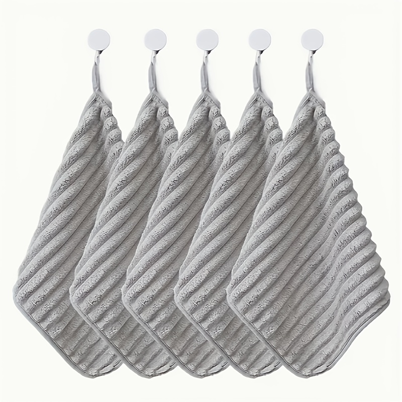 TEMU 5pcs Hand Towel Luxury Soft Towel Set - Super Absorbent Quick-dry Hand Towels - Multifunctional 11.8 X 11.8 Inches, Suitable For Home Bathroom