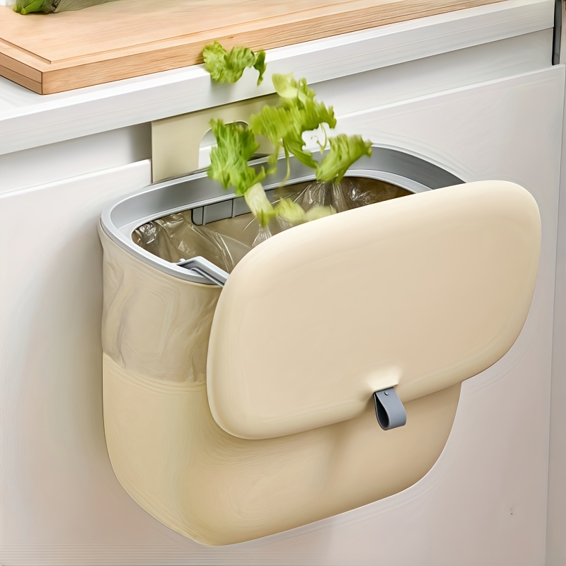 

Gentle Care | Space-saving Kitchen Compost Bin - Wall Mounted, Slide-open Lid, Plastic , Ideal For Food & Small Trash, Design