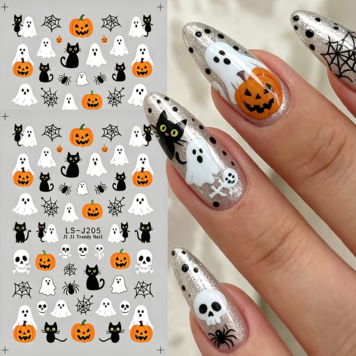 Halloween Nail Stickers Water Transfer Decals