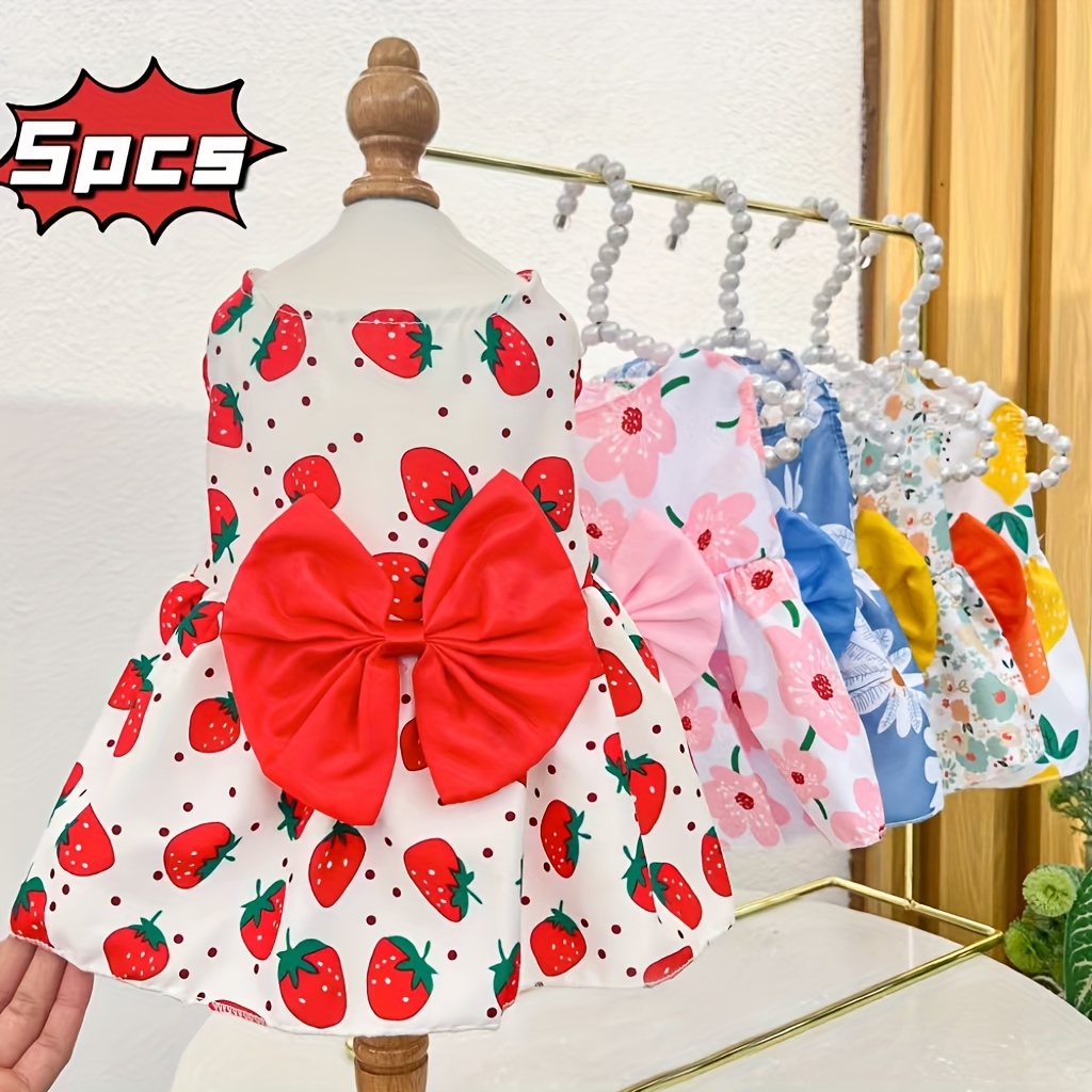 dog dress for small dogs girl summer puppy dresses clothes outfit for  chihuahua yorkie teacup wedding dress holiday cute bowknot pet skirt  apparel for cats clothing | Today's Deals | Temu