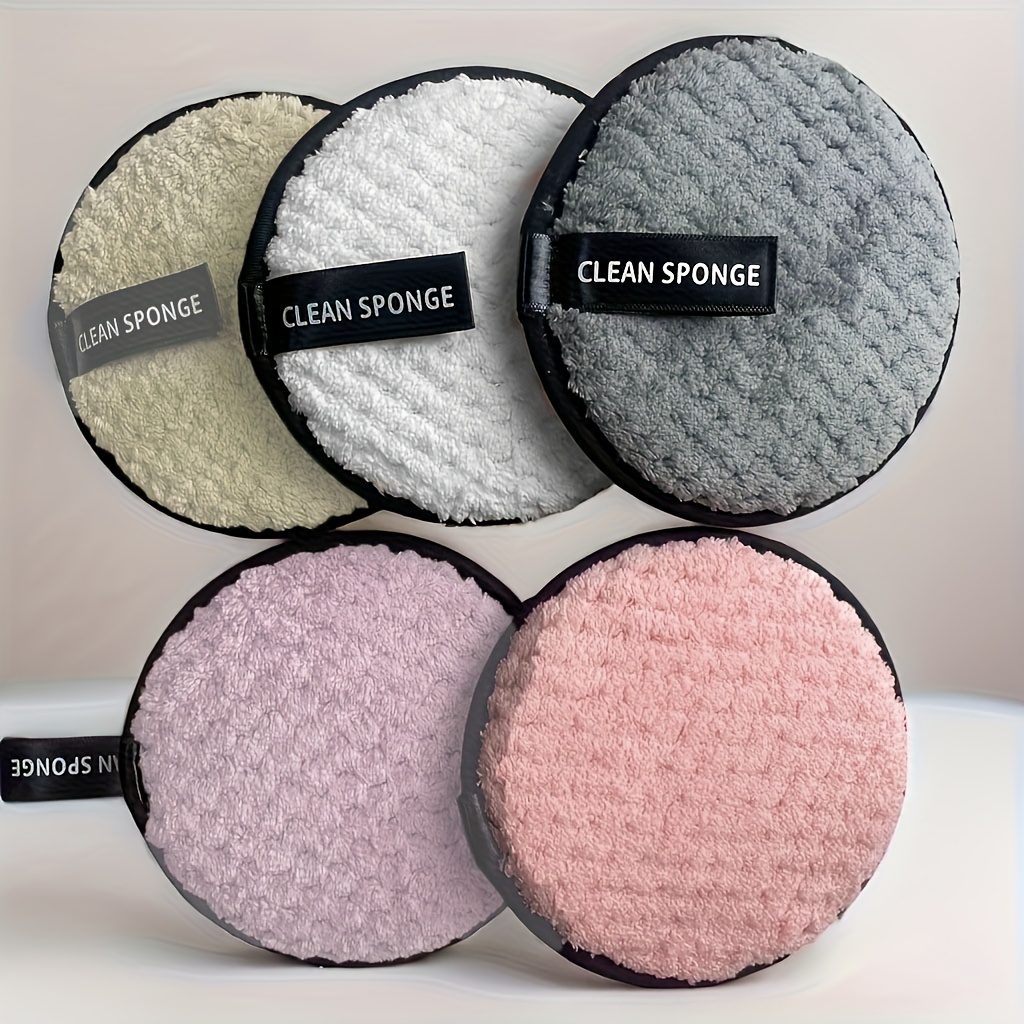 TEMU 5er-Pack Make-up Entferner Pads - Doppelseitige Reinigung, Weiche Gesichtsreinigungspads zur Make-up Entfernung, Make-up Pinsel, Nass/Trocken